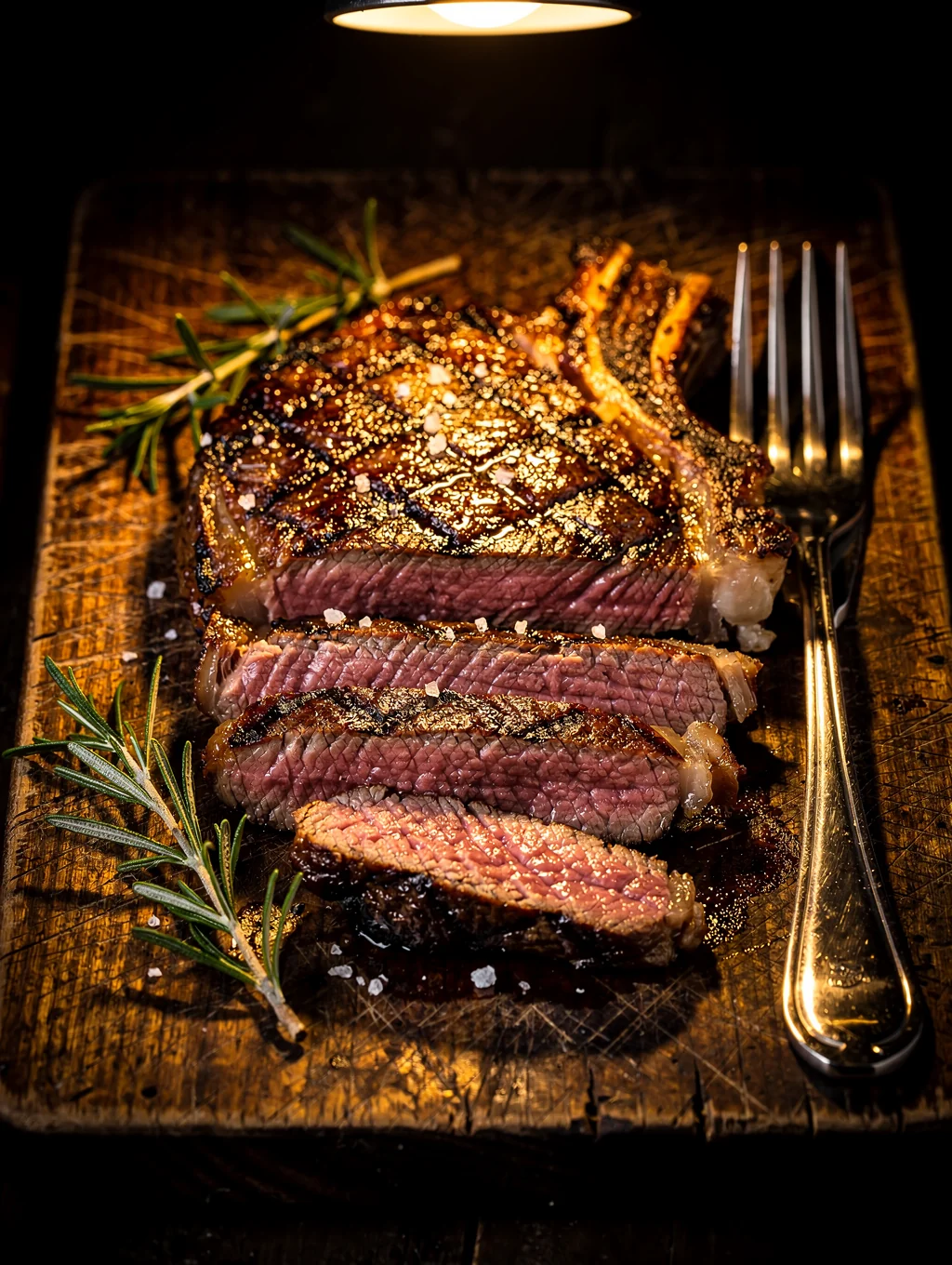 Grilled Tuscan ribeye steak with rosemary